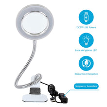Carica l'immagine nel visualizzatore di Gallery, Lampada Estetista con Lente d'Ingrandimento 8 Diottrie,Lampada LED USB... - Ilgrandebazar