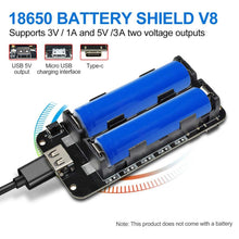 Carica l'immagine nel visualizzatore di Gallery, diymore 18650 Batteria Shield V8 3V 5V 18650 Battery V8+USB Cable - Ilgrandebazar
