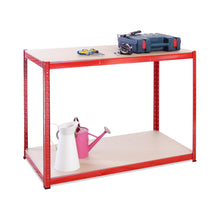 Carica l'immagine nel visualizzatore di Gallery, 120cm Wide, 60cm deep, 90cm High, Red Garage Shed Racking Storage Workbench,... - Ilgrandebazar
