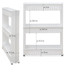 Carica l'immagine nel visualizzatore di Gallery, Eyepower Scaffale stretto 12,5cm Portaoggetti Cucina Bagno 3 ripiani, Bianco - Ilgrandebazar
