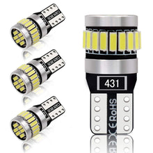 Carica l'immagine nel visualizzatore di Gallery, 4pcs W5W T10 LED Canbus Auto Lampada 194 168 24 Leds 4014SMD 12V, Bianco - Ilgrandebazar