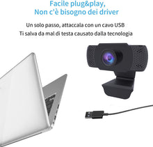 Carica l'immagine nel visualizzatore di Gallery, wansview Webcam 1080P con Microfono, PC Laptop Desktop Computer USB 2.0 Full HD Webcamera con Clip Regolabile per Videochiamata, Studi, Conferenze, Registrazione e Giochi