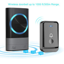 Carica l'immagine nel visualizzatore di Gallery, Dilusi Campanelli Wireless,Campanello 1 Trasmettitore + 1 Ricevitori, Nero - Ilgrandebazar
