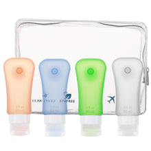 Carica l'immagine nel visualizzatore di Gallery, MoKo Bottiglie da Viaggio in Silicone, 4X 89ml Contenitori con Colorato A - Ilgrandebazar