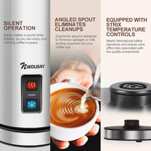 Carica l'immagine nel visualizzatore di Gallery, Montalatte elettrico automatico da 500 watt 240 ml in acciaio inossidabile adatto per rivestimento antiaderente schiuma di latte caldo e freddo facile da pulire