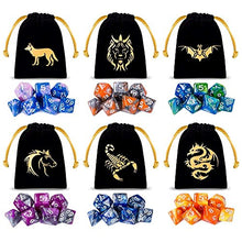 Carica l'immagine nel visualizzatore di Gallery, CiaraQ 42 Pièces Polyédrique Dés Jeux De Role Donjons et Dragons D&amp;D Dice,...