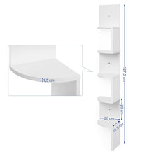 Carica l'immagine nel visualizzatore di Gallery, VASAGLE Scaffale Angolare a Parete con 5 Ripiani, Mobile di Legno per Bianco - Ilgrandebazar