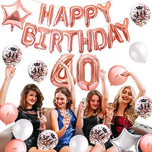 Carica l'immagine nel visualizzatore di Gallery, MMTX Palloncini Compleanno 40 Anni Oro Rosa Decorazioni per Feste...