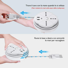 Carica l'immagine nel visualizzatore di Gallery, POWERADD Presa Multipla USB - Multipresa con 3 Prese 16cm*16cm*6cm, Bianca