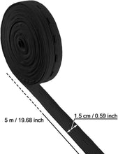 Carica l'immagine nel visualizzatore di Gallery, 11 Yarde Elastica per Asole Bobina di Fasce Elastiche Cavo Elastico Piatto a Fascia da Cucito con Asola, 2 Pacchi (Bianco e Nero, 1,5 cm di Larghezza)