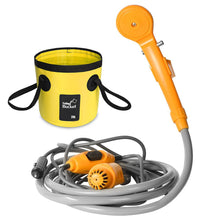 Carica l'immagine nel visualizzatore di Gallery, AUTOPkio Kit secchio pieghevole per doccia esterna portatile, testina Giallo - Ilgrandebazar