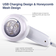 Carica l'immagine nel visualizzatore di Gallery, Levapelucchi, Rasoio per Capelli Tessuti Ricaricabile con Cavo USB e 3 Lame X - Ilgrandebazar