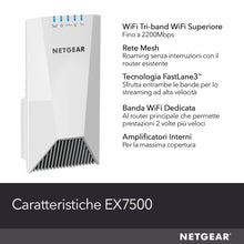 Carica l'immagine nel visualizzatore di Gallery, Netgear  EX7500 Nighthawk X4S Ripetitore WiFi AC Mesh, 2200 Mbps, Bianco