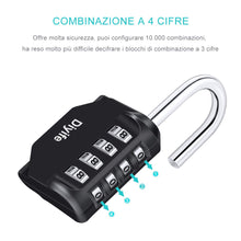 Carica l'immagine nel visualizzatore di Gallery, Lucchetto Combinazione, [Confezione Da 2] [Nuova Versione] Diyife Nero - Ilgrandebazar