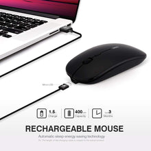 Carica l'immagine nel visualizzatore di Gallery, INPHIC Mouse Wireless Ricaricabile, Ottico Mini M Size, Nero magico - Ilgrandebazar