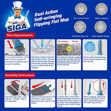 Carica l'immagine nel visualizzatore di Gallery, MR. SIGA Dual Action Self-Wringing Flipping Flat Mop - Wet &amp; Dry Mopping in... - Ilgrandebazar