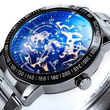 Carica l'immagine nel visualizzatore di Gallery, Alienwork IK Orologio Nero/Movimento D'oro/Cinturino In Metallo Argento - Ilgrandebazar