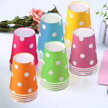 Carica l'immagine nel visualizzatore di Gallery, Confezione da 60 bicchieri di carta usa e getta per 7.5*5.3*9cm, Multicolore - Ilgrandebazar