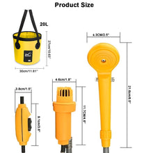 Carica l'immagine nel visualizzatore di Gallery, AUTOPkio Kit secchio pieghevole per doccia esterna portatile, testina Giallo - Ilgrandebazar