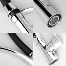 Carica l'immagine nel visualizzatore di Gallery, GAVAER Rubinetto per Cucina con Doccetta Estraibile, Silicone Nero E-6001