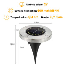 Carica l'immagine nel visualizzatore di Gallery, [GARANZIA A VITA] 4 Pezzi, Luce Solare da Giardino 16 LED Fredda