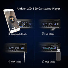 Carica l'immagine nel visualizzatore di Gallery, Andven Autoradio Bluetooth, Auto Stereo Audio Ricevitore, 4x60W FM JSD-520 - Ilgrandebazar