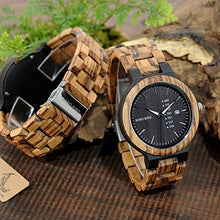 Carica l'immagine nel visualizzatore di Gallery, BOBO BIRD Orologio analogico da uomo in legno, al quarzo, con Black Dial - Ilgrandebazar