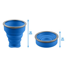 Carica l'immagine nel visualizzatore di Gallery, shibby Silicone Pieghevole - Bicchiere Colore Blu, Coppa da Viaggio Blu - Ilgrandebazar