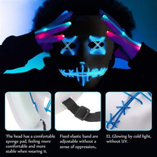 Carica l'immagine nel visualizzatore di Gallery, Halloween LED Maschere, Maschera Lllumina Costume Terribile con 3 Blu - Ilgrandebazar
