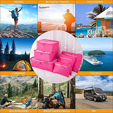 Carica l'immagine nel visualizzatore di Gallery, Vicloon Organizer Valigie, 8Pcs Sistema di Cubo Viaggio, Rosa Rossa
