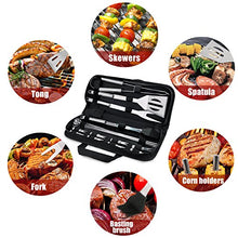 Carica l'immagine nel visualizzatore di Gallery, WisFox Set di Utensili per Barbecue, 20 Pezzi Posate Barbecue Grill Set...