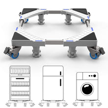 Carica l'immagine nel visualizzatore di Gallery, Base lavatrice Dewel, base regolabile 45 cm-69 cm con 4 ruote piroettanti e... - Ilgrandebazar