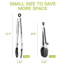 Carica l'immagine nel visualizzatore di Gallery, Zanmini Pinze Cucina, Pinza Set a Padella Antiaderente, Acciaio Inox, Nero - Ilgrandebazar