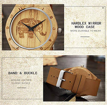Carica l'immagine nel visualizzatore di Gallery, Gorben da uomo in legno orologi, creativi elefante di bambù... - Ilgrandebazar