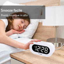 Carica l'immagine nel visualizzatore di Gallery, Reacher LED Sveglia Digitale da Comodino con Funzione Snooze, Dimmer di... - Ilgrandebazar