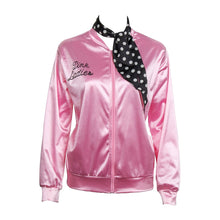 Carica l'immagine nel visualizzatore di Gallery, Nofonda Ladies Giacca in raso Giubbotto rosa con sciarpa polka dot 1950s... - Ilgrandebazar