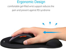 Carica l'immagine nel visualizzatore di Gallery, TECKNET Tappetino Mouse Polso Impermeabile, Mouse Pad Ergonomico con Gel Poggiapolsi, Superficie Liscio, Base in Gomma Antiscivolo per PC, Laptop e Notebook