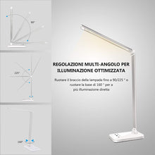 Carica l'immagine nel visualizzatore di Gallery, Lampada da scrivania a LED, lampada tavolo protezione degli occhi, Silver - Ilgrandebazar