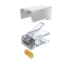 Carica l'immagine nel visualizzatore di Gallery, GeekerChip 20 Pezzi Plug Connettori di Rete Cat6,Placcato in Oro 24K per Cat...