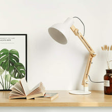 Carica l'immagine nel visualizzatore di Gallery, Tomons lampada da lettura design legno classico, 47cm, Bianco - Ilgrandebazar
