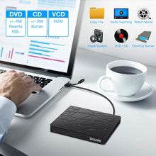 Carica l'immagine nel visualizzatore di Gallery, SAWAKE Masterizzatore DVD CD Externo， USB 3.0 &amp; Type C Dual Port Unità Ligne