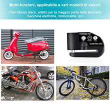 Carica l'immagine nel visualizzatore di Gallery, YOHOOLYO Lucchetto Antifurto Moto Bloccadisco Allarme Sonoro Nero - Ilgrandebazar