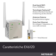 Carica l'immagine nel visualizzatore di Gallery, Netgear EX6120 Ripetitore WiFi AC1200, Extender e 1200 Mbps, Bianco