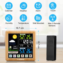 Carica l'immagine nel visualizzatore di Gallery, FLOUREON Stazione Meteorologica Automatica Digitale Wireless Colore del legno - Ilgrandebazar