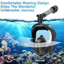 Carica l'immagine nel visualizzatore di Gallery, Elegear 2020 Maschera Snorkeling 180° Visibile Subacquea L/XL, Nero