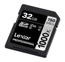 Carica l'immagine nel visualizzatore di Gallery, Lexar Schede Professional 1000x 32GB SDHC UHS-II 32GB, Nero - Ilgrandebazar