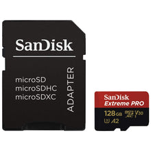 Carica l'immagine nel visualizzatore di Gallery, SanDisk Extreme Pro Scheda di Memoria microSDXC da 128 GB e Adattatore 128