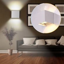 Carica l'immagine nel visualizzatore di Gallery, APPLIQUE LED CUBO CON ANGOLO LUCE REGOLABILE UP DOWN BIANCO MODERNO Bianco - Ilgrandebazar