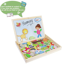 Carica l'immagine nel visualizzatore di Gallery, Puzzle Magnetico Legno Lavagna Magnetica Doppio Lato Puzzle di Legno Giochi Educativi per Bambini 3 4 5 Anni