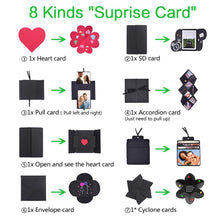 Carica l'immagine nel visualizzatore di Gallery, Explosion Gift Box, Scatola di Esplosione DIY 12x12 cm, 36x36 Nero - Ilgrandebazar
